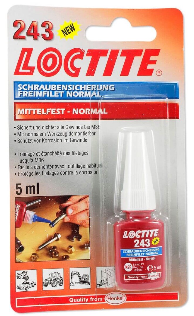 Threadlocking Adhesive - medium strength LOCTITE 243 > Adhesives